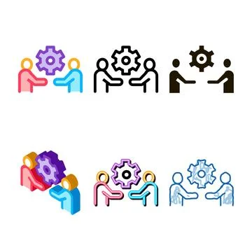 Partnership solutions icon vector outline multistyle イラスト素材