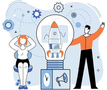Partnership to success, teamwork help get solution to solve problem in Illustrazione stock