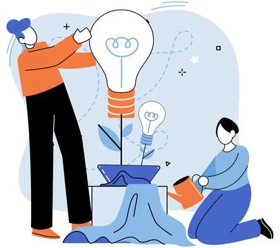 Partnership to success, teamwork help get solution to solve problem in Illustrazione stock