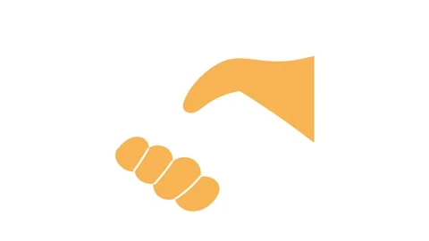 Partnership symbolizing handshake icon animation video on white background Stock Footage 344250516
