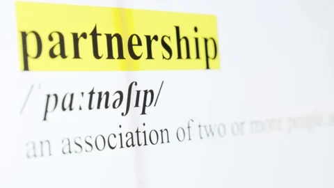 Partnership Text Macro Shot Highlighted in Yellow Color On Computer Screen Stock Footage 123224382