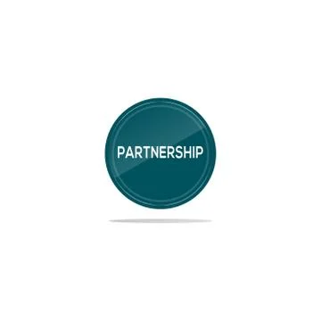 Partnership text in turquoise circle Stock Illustration