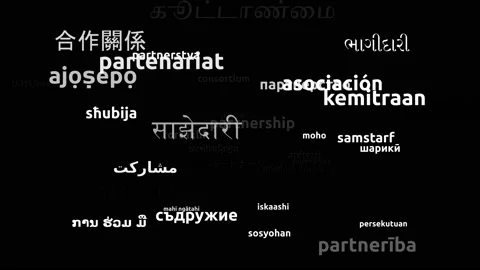 Partnership Translated in 44 Worldwide Languages Endless Looping 3d Zooming W Video stock 145206852