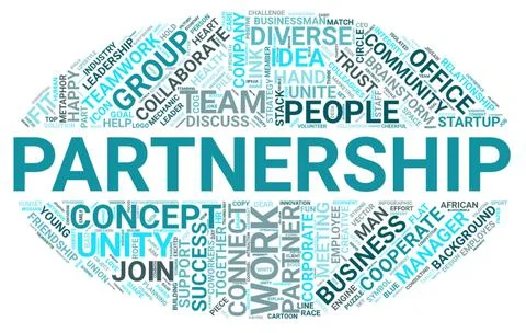 Partnership word cloud concept on white background Stock Illustration