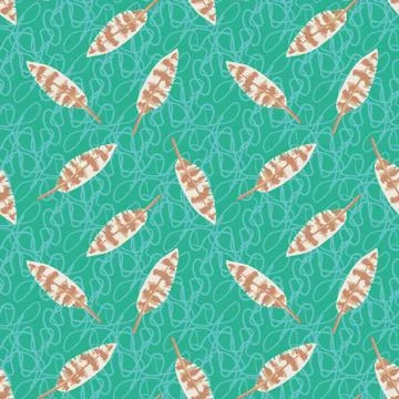 Partridge feathers seamless vector pattern Stock Illustration