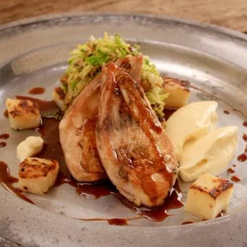 Partridge meal Foto stock