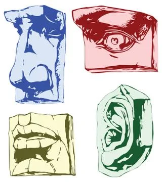 Parts of face Stock Illustration