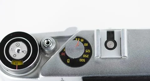 Parts of an old camera. Elements of a vintage close-up camera Foto stock