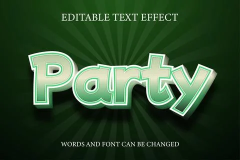 Party 3d style text effect Stock Illustration