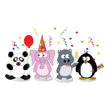 Party Animals Stock Illustration