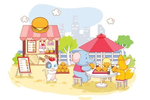 Party animals in summer Illustrazione stock