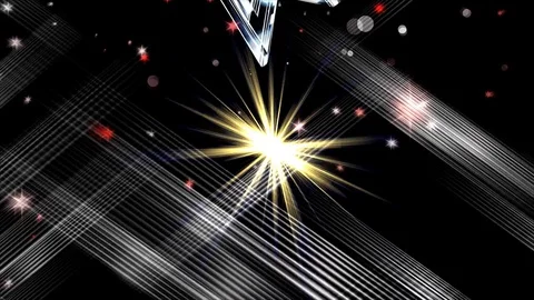 Party. Animated banner. Text, fire, colorful light, stars and confetti Stock Footage 70049071