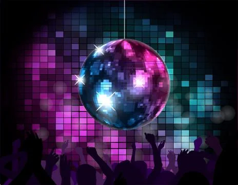 Party atmosphere with disco globe Stock Illustration