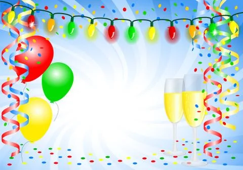 Party background with balloons Illustrazione stock