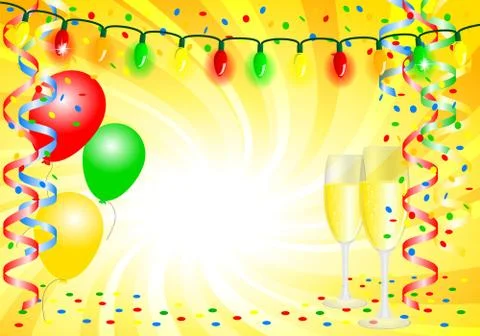 Party background with balloons Illustrazione stock