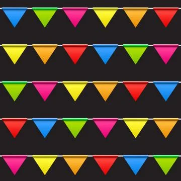 Party Background with Flags Seamless Pattern Vector Illustration Illustrazione stock