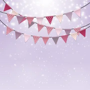 Party Background with Flags Vector Illustration Stock Illustration