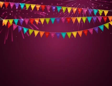 Party Background with Flags Vector Illustration Stock Illustration