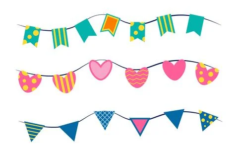 Party Background with Flags Vector Illustration. EPS 10 Stock Illustration