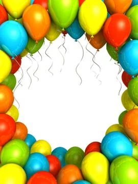 Party ballons on white background 3D illustration Stock Illustration