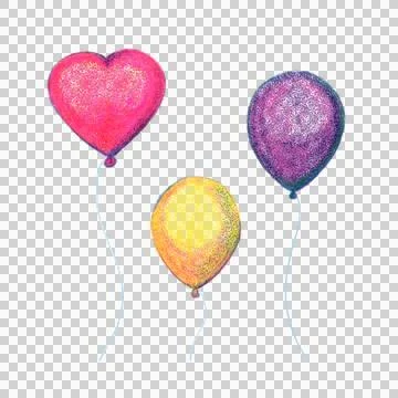 Party balloon risograph retro illustration Stock Illustration