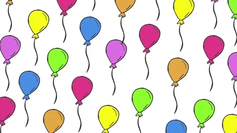 Party Balloons Background Pattern Animation Loop Colorful Stock Footage 209368637