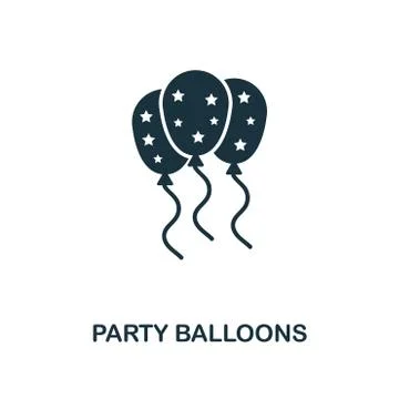 Party Balloons creative icon. Simple element illustration. Party Balloons Stock Illustration