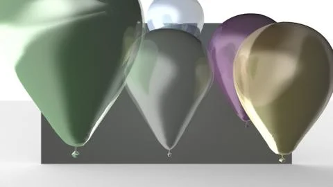 Party Balloons For Different Occasions in Different Colors Floating Stock Illustration