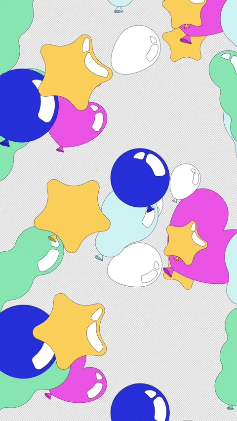Party balloons falling effect vertical animation 스톡 동영상 333309490