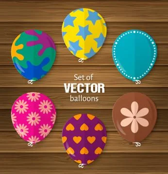 Party balloons in flat style. Stock Illustration