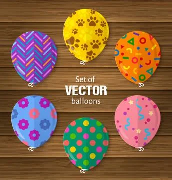 Party balloons in flat style Stock Illustration