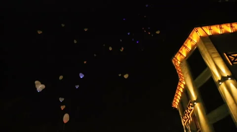 Party balloons Fly to the Sky Video stock 59690121