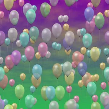 Party balloons generated hires texture Stock Illustration