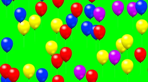 Party balloons generated seamless loop video green screen Stock Footage