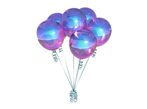 Party Balloons (Multicolor) with Reflections Illustrazione stock