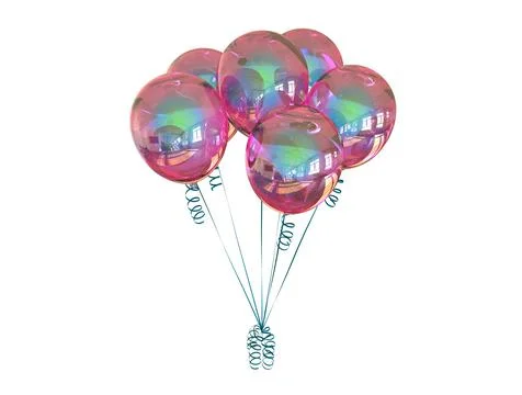 Party Balloons (Multicolor) with Reflections Illustrazione stock