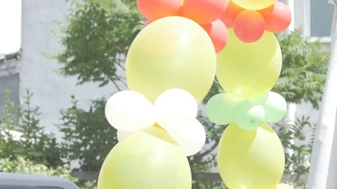 Party Balloons Outside Stock Footage 79632943
