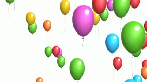 Party Balloons - seamless loop, alpha channel included Stock Footage 12730593