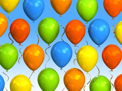 Party balloons in sky Stock Illustration