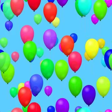 Party balloons in the sky Stock Illustration