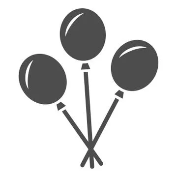 Party balloons solid icon, Oktoberfest concept, balloon sign on white background Stock Illustration