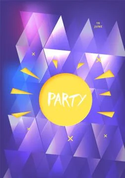 Party banner with sun shape. Vertical flyer for holiday design with shine and Stock Illustration