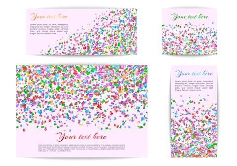 Party banners with confetti Stock Illustration
