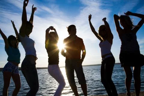 Party on beach Stock Photos