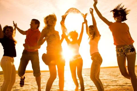 Party on the beach Stock-Fotos