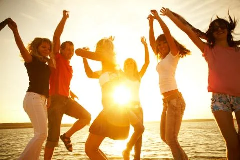 Party on the beach Stock Photos