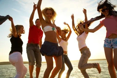 Party on the beach Stock Photos