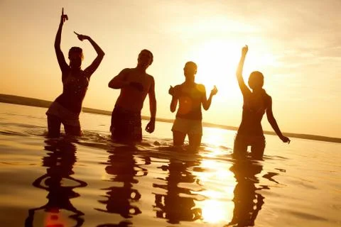 Party on beach Stock Photos