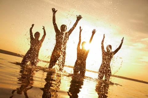 Party on beach Stock Photos