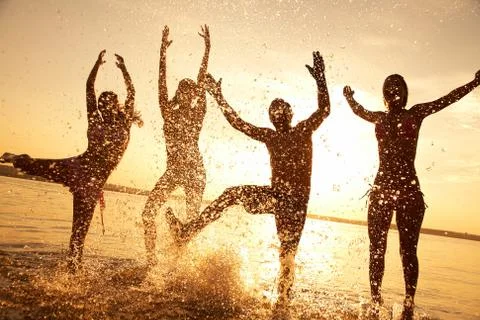 Party on beach Stock Photos